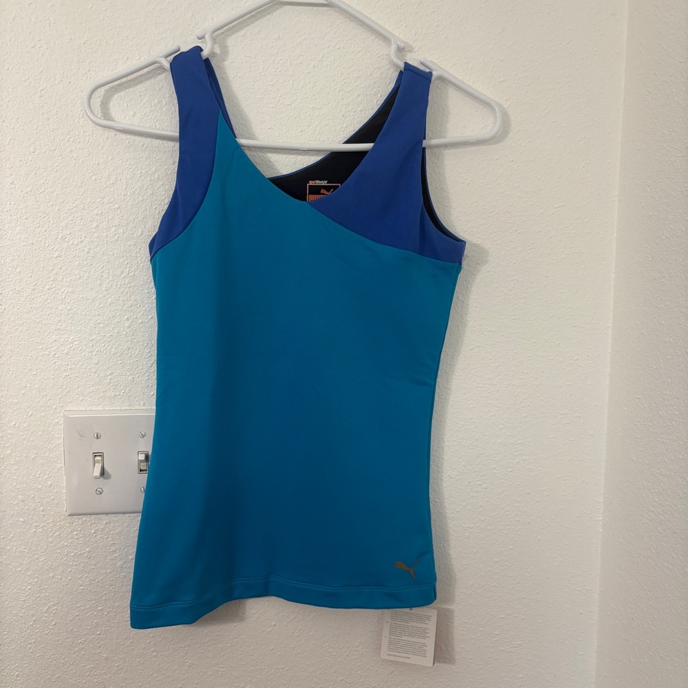 Puma Tank Top Built In Bra Sport Lifestyle New Size Small Athletic Mesh
